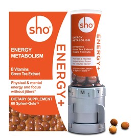 SHO Energy+ Kit: Vegan Energy Alert Focus Supplements | Matcha Green Tea Extract & Vitamin B Complex with Light Caffeine | Calm Energy Boosters for Women and Men Without Jitters | 60 Energy Gel