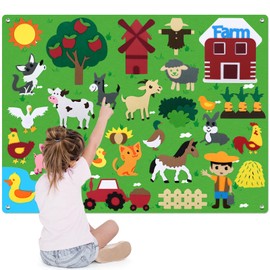 Vunthqly Felt Story Board Set for Kids 3-5 Years Old，38 Pcs Preschool Farmhouse Storytelling, Classroom Flannel Toy for Toddlers, Early Learning Interactive Play Kit for Birthday Gifts Wall Hanging