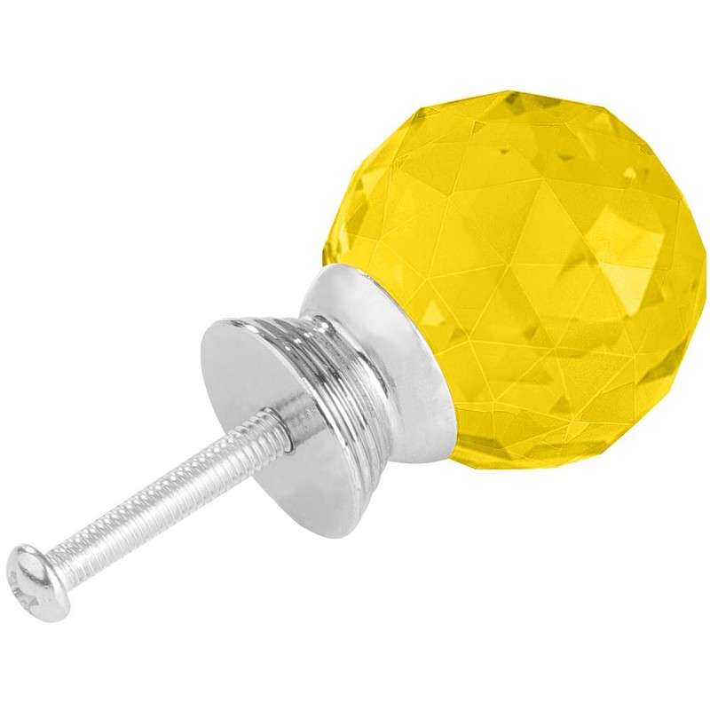 ANJUU 12 Pcs 30mm Round Shape Crystal Glass Cabinet Knobs