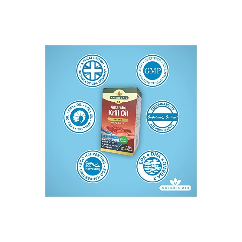 Natures Aid 500mg Krill Oil Capsules - Pack of 60