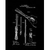 Hair Curling Iron Patent Print Black Matte (11" x 14")