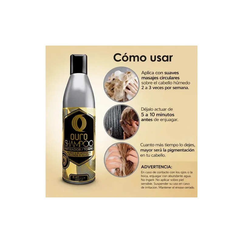 Ouro Shampoo Matizador Plata - Silver 250ml