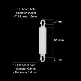 PATIKIL 100PCS PCB Board Isolation Column, Nylon Reverse Locking Circuit Board Clips Standoff Double Head Insulation Bracket Support Height 12.5mm /0.49"