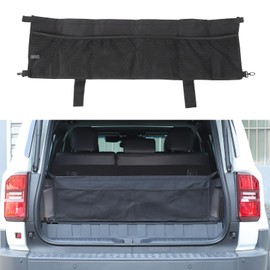 Heutamo Car Trunk Cargo Net Organizer Compatible with Toyota Land Cruiser 250 Prado J250 LC250 2024 2025, Trunk Storage Mesh Stretchable 2 Layer Net Pocket Black 1pcs