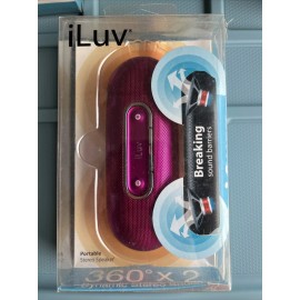 iLuv Pink Breaking Sound Barriers Portable Stereo Speaker iSP100 NEW jAura