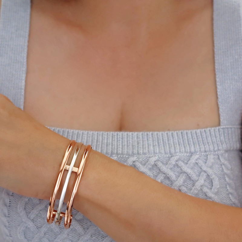 The Mexican Collection Solid Polished Copper and 925 Silver Triple