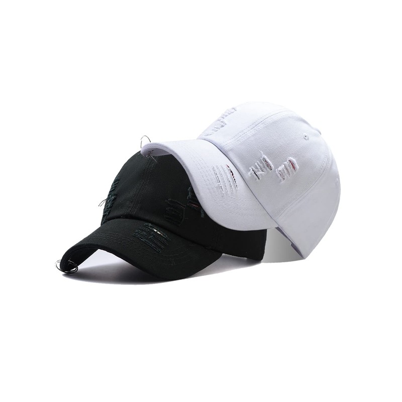 Nanwansu Unisex Ripped Distressed Denim Ring Baseball Cap Hip Hop