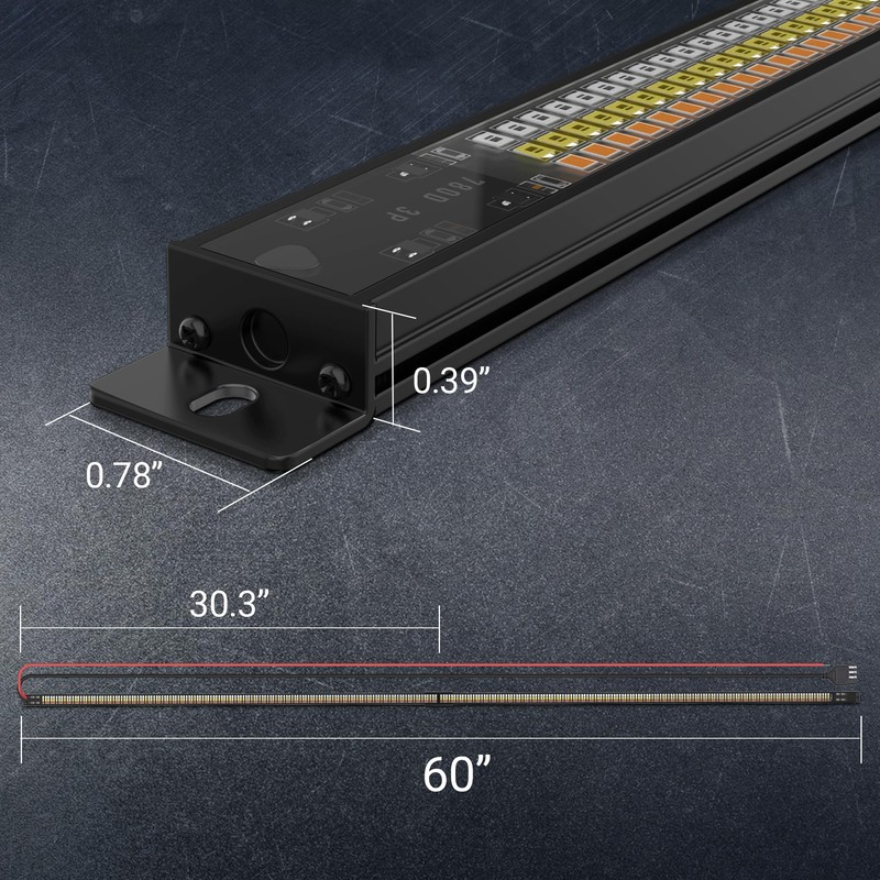 MICTUNING 60" Triple LED Tailgate Light Bar IP68 Waterproof Plug-and-Play