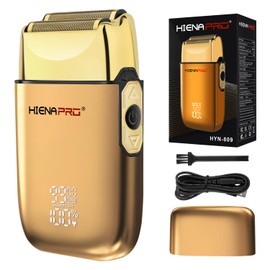 HIENA PRO Folienrasierer für Männer Barbier Doppelter Elektrischer Folienschneider Professioneller Elektrischer Rasierer Close Shaver Kabellos Wiederaufladbar mit USB Abnehmbares Design LED Display