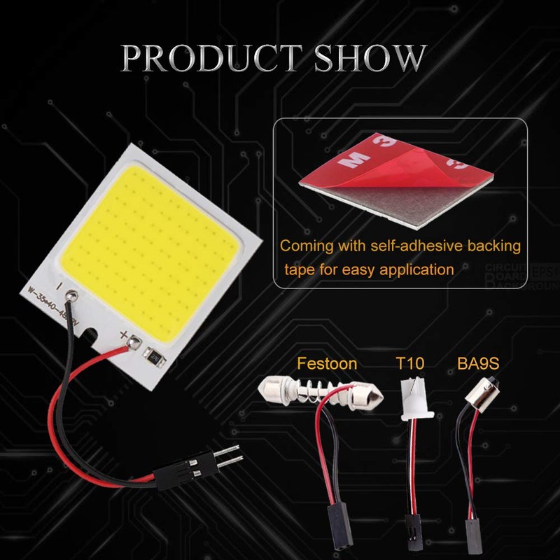 YM E-Bright 4-Pack White Led Panel Dome Light Lamp, COB