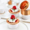 TRUSBER White and Gold Foil Cupcake Liners,100 pcs Disposable Muffin