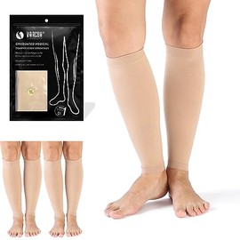 VARCOH Men's Compression Stockings, 2 Pairs, Calf Compression Stockings, Class 2, Calf Bandage, Compression Stockings for Women, Ideal for Swelling, Varicose Veins