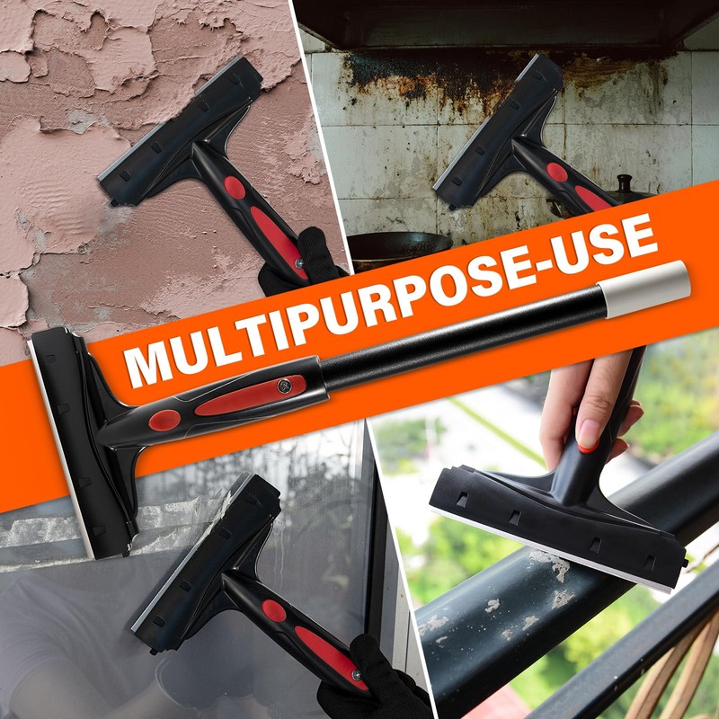 Gomake Extendable Floor Scraper Heavy Duty 6" Wide Razor Blade