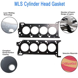 AUCERAMIC HS26394PT Head Gasket Kit Compatible with 2007 2008-2016 Toyota Tundra 2010-2017 Lexus GX460 LX570 2008-2016 Toyota Land Cruiser 4.6L 5.7L MLS Cylinder Head Gasket Set Replace# HS26394PT