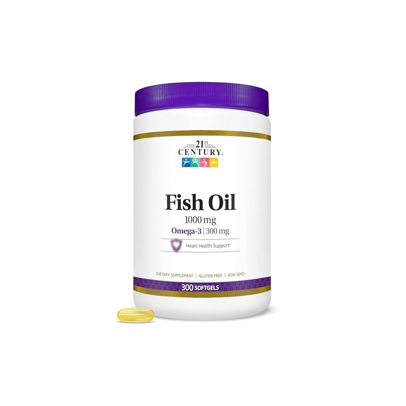 21st Century Fish Oil 1000 mg Softgels, 300 Count
