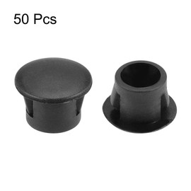 sourcing map Hole Plugs Black Plastic 8mm(5/16-inch) Snap in Locking Hole Tube(7.5-8mm) Steel Furniture Fencing Post Pipe Insert End Caps for Fitness Equipment 50 Pcs