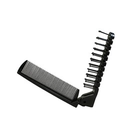 SUER SZ05-BLACK Hair Comb, Foldable, Unisex, Hair Brush, Hair Care, Comb, Double Hair Brush, Portable, Black, White, For Travel, Compact, Easy to Hold