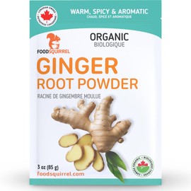 Organic Ginger Root Powder 3oz (85g) - High in Gingerols & Polyphenols, Raw from India, Warm Earthy & Sweet Culinary Spice Perfect for Asian & Indian Cuisine - 100% Organic Ground Raw Ginger Root