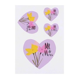 Azeeda 4 x 'Herr und Frau Liebesherz' Temporäre Tattoos - Wasserfest, Hautfreundlich & Ungiftig · Transfers in Verschiedenen Größen (TO00072404)