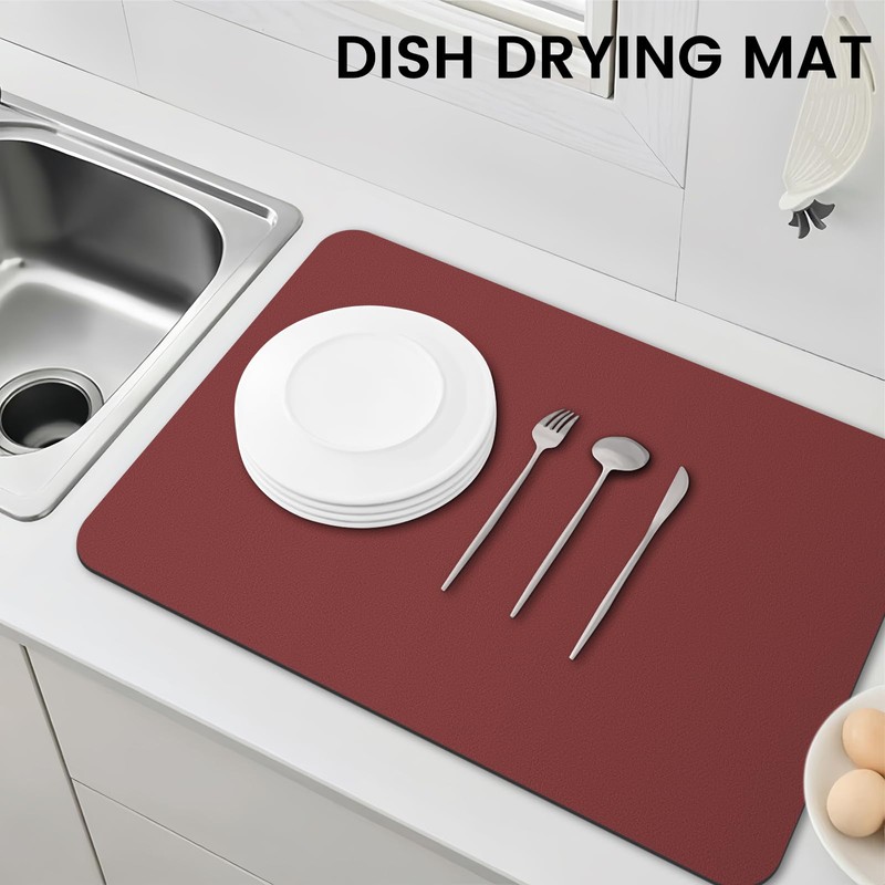WISELIFE Dish Drying Mat Super Absorbent Drying Mat Large Dish
