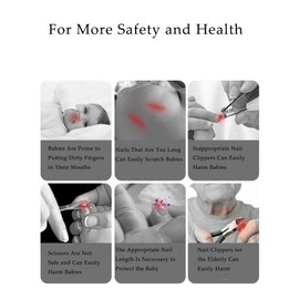 Maizoon Mute Safety Grooming Kit Baby Automatic Electric Nail File Trimmer Kit 6 Types of Polishing Clippers Grinding Heads for Newborn Infant Toddler or Adult
