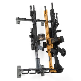 Savior Equipment SW Gray Wall-Mount Rifle Rack Tactical Shotgun Carbine Firearm Free-Standing Gun Display Indoor Storage Rack - Heavy Duty Steel, 6-Slot Holds up to 150 Lbs