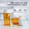 Zoeynex 12-Pack 10DR Amber Pill Bottles, Reversible Child-Resistant Caps