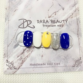 Dara Beauty June Art of the MonthNavy Dot Nails❣ - Nail Glue / 다라뷰티 6월 이달의아트네이비 도트네일❣ - 네일글루