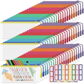60 Pack Mesh Zipper Pouch Bags - Small, Clear Pencil Pouch Bulk, Travel Storage