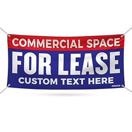Commercial Space for Lease Custom Banner Sign - 13 oz Heavy Duty Waterproof Vinyl Banner for Business with Metal Grommets, VP5427 (24" x 48")
