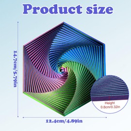 Anti-Stress Toy 12 cm Hexagon Fidget Toy for Sensory 3D Spiral Cone Fidget Toy Stress Relief Toy for Kids Adults Suitable for Relieving Anxiety, Stress and Anxiety