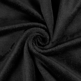 Smooth Minky Plush Soft Thick Dense Heavyweight Fleece Flannel Microfiber 60 Inch Fabric by The Yard - for Sewing, Quilting, & Upholstery (Black, 5 Yards)