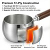 17oz Stainless Steel Sauce Pot with Heat Resistant Wooden Handle,