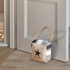 Zovylks Nautical Door Stopper, White with Blue Striped Square Stuffed
