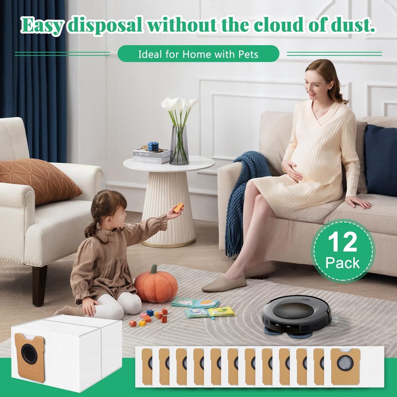12 Pack Dust Bags Compatible with Eufy Omni C20, C10