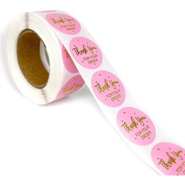 500pcs Pink Thank You Sticker Envelope Seal Scrapbook Sticker Heart Cute Round Sticker Stationery Label Stickers Labels, Indexes and Stamps