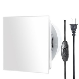 4inch Exhaust Fan, Glass Panel Window Wall Mount Air Vent Extractor Ventilation Fan w/Button Switch, Cord for Kitchen Bathroom Workshop Garage