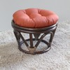International Caravan Furniture Piece Rattan Footstool with Twill Cushion