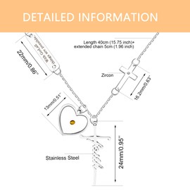 Mayfaith New Classic Cross Pendant Heart Shaped Mustard Seeds Necklace, Laser Carved" with God,all Things Ane Possible"Men's Necklace, Christian and Religious Jewelry Gifts YA4608-with god