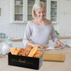 Holismo Bread Box with Bamboo Cutting Board Lid, Metal Bread