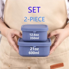 Bai shunda Silicone Food Container Set With Lid Food Bento Box Dishwasher Microwave Oven and Freezer Safe For Salads Snacks Meal Prep StorageTo-Go Sealed bowl (12.6oz + 21oz)（Purple）