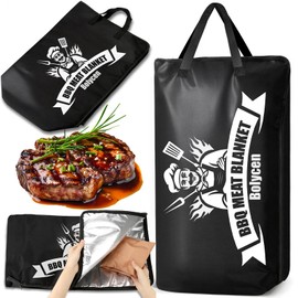 Upgraded BBQ Blanket for Resting Meat,Smoker Accessories Brisket Blanket, Insulated Meat Resting Bag with Wide Mouth for Steaks/Pork Shoulders/Turkeys, BBQ Accessories Grilling Gifts for Men (23inch)