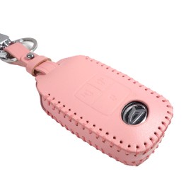 Daihatsu Move Canvas Key Case Genuine Leather Toyota Roomy Roomy Tanto Custom Tall Atley Key Cover Aohroar, 4 Buttons (Pink)