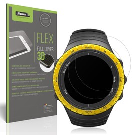 dipos FLEX 2x Matte Screen Protectors Suitable for Suunto Core Black Yellow, Anti-Reflective, 100% Display Cover, Fingerprint Compatible, Case-Friendly, Full Cover Screen Protector Film