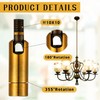 Tondiamo 4 Pcs Golden Sloped Ceiling Light Adapter 180 Degree