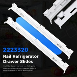 Romalon 2-Pack 2223320 Track Refrigerator Crisper Drawer Slide Rail Fit for Whirlpool Kenm0re Refrigerator Pan Slide Replace Number 1016208, AH869557, EA869557, PS869557 - a Set of Rails