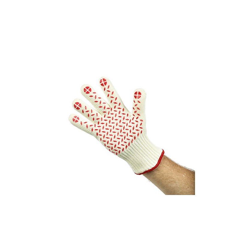 Kapoosh Heat Resistant Glove, Red Silicone Grip