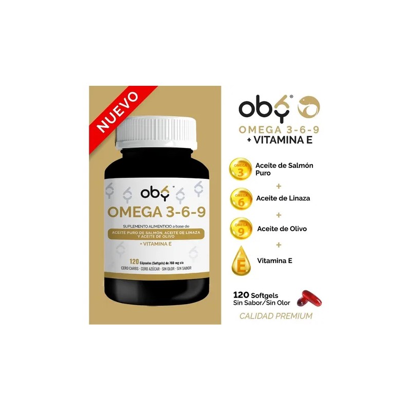 Oby Omega 3-6-9 + Vitamina E (EPA y DHA) -