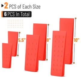 UNCO- Tree Felling Wedges with Spikes, 6 pcs, 5.5", 8" & 10", Orange Wedges with Storage Bag, Splitting Wedge, Plastic Wedges for Tree Cutting, Logging Tools and Equipment, Chainsaw Wedges for Trees
