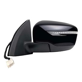 Driver Side Mirror for Nissan Rogue Sport Models, (textured black w/PTM cover, w/turn signal, foldaway), Heated, w/o Camera